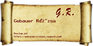 Gebauer Rózsa névjegykártya